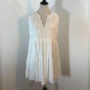 🌹New Listing BB Dakota Steve Madden Women’s White Eyelet Mini Dress or Tunic Top
